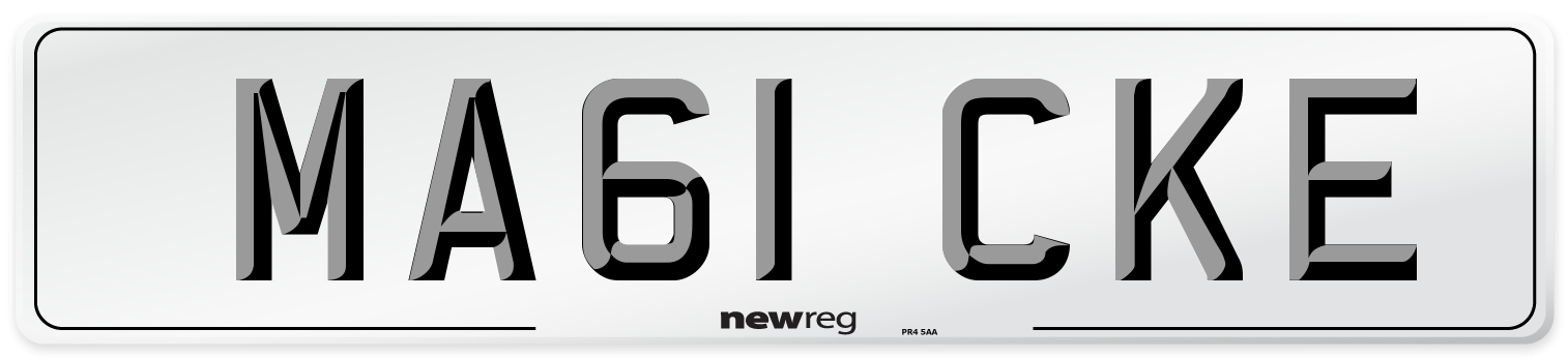 MA61 CKE Number Plate from New Reg